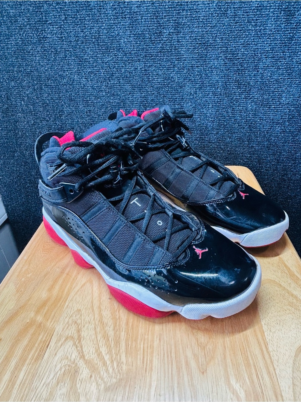Air Jordan 6 Rings Bred Black Red White Men’s Size 9.5